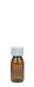 50 ml PET-Laborflasche KISI braun, Ø 38,0 mm, Verschluss weiß