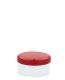 50 ml PP-Cremetiegel weiß, flach – Deckel rot