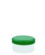 50 ml PP-Cremetiegel weiß, flach – Deckel grün