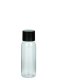 50 ml PET-Flasche transparent, Ø 31,5 mm, doppelwandiger Verschluss, kantig schwarz