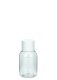 50 ml PET-Flasche transparent, Ø 37,8 mm, doppelwandiger Verschluss, kantig weiß