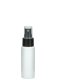 50 ml PETG-Flasche weiß, Ø 32 mm, Sprühzerstäuber schwarz, glatt