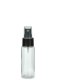 50 ml PETG-Flasche transparent, Ø 32 mm, Sprühzerstäuber schwarz, glatt
