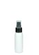 60 ml R-PET-Flasche weiß, Ø 34,3 mm, Lotionpumpe schwarz