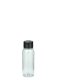 60 ml R-PET-Flasche transparent, Ø 34,3 mm, Schraubverschluss schwarz