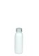 60 ml R-PET-Flasche weiß, Ø 34,3 mm, Alu-Schraubkappe weiß