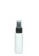 60 ml PET-Flasche weiß, Ø 34,3 mm, Sprühzerstäuber schwarz, geriffelt
