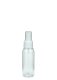 60 ml R-PET-Flasche transparent, Ø 34,3 mm, Sprühzerstäuber weiß