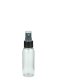 60 ml R-PET-Flasche transparent, Ø 34,3 mm, Sprühzerstäuber schwarz