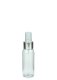 60 ml R-PET-Flasche transparent, Ø 34,2 mm, Sprühzerstäuber, Luxury-Ausführung natur, glatt