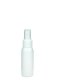 60 ml R-PET-Flasche weiß, Ø 34,3 mm, Sprühzerstäuber weiß, geriffelt