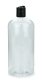1000 ml PET-Flasche transparent, Ø 87,0 mm, Disc-Top-Verschluss schwarz