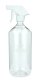 1000 ml PET-Flasche transparent, Ø 88,5 mm, Trigger-Sprühpistole, Einzelmodus weiß, geriffelt