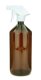 1000 ml PET-Flasche braun, Ø 88,5 mm, Trigger-Sprühpistole, Einzelmodus weiß, geriffelt