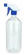1000 ml PET-Flasche transparent, Ø 88,5 mm, Trigger-Sprühpistole, Einzelmodus blau, geriffelt