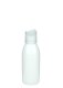 100 ml R-PET-Flasche weiß, Ø 41,9 mm, Disc-Top-Verschluss transparent