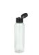 100 ml R-PET-Flasche transparent, Ø 37,1 mm, Klappverschluss schwarz