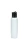 100 ml R-PET-Flasche weiß, Ø 37,1 mm, Disc-Top-Verschluss schwarz