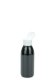 100 ml PET-Flasche schwarz, Ø 41,9 mm, Klappverschluss, Softline matt weiß