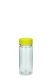 100 ml PET-Weithals-Smoothie-Flasche transparent, Ø 42,0 mm, Verschluss gelb