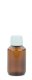 100 ml PET-Laborflasche Spritzeinsatz braun, Ø 47,8 mm, Verschluss weiß