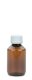 100 ml PET-Laborflasche Basic braun, Ø 47,8 mm, Verschluss weiß