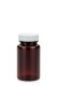 100 ml PET-Packer Schraubdose braun (38/400) – mit Pressure-Sensitive-Einlage, Deckel weiß, glänzend