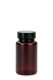 100 ml PET-Packer Schraubdose braun (38/400) – mit Pressure-Sensitive-Einlage, Deckel schwarz, glänzend