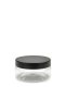 100 ml PET-Classic Tiegel klar (70/400) – Deckel schwarz, matt, Dichtkonus