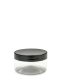 100 ml PET-Cylindrical Zylinderdose klar (70/400) – Deckel schwarz, glänzend, Dichtkonus