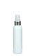 100 ml PET-Flasche weiß, Ø 37,1 mm, Sprühzerstäuber, Luxury-Ausführung transparent/Metall