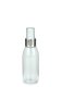 100 ml PET-Flasche transparent, Ø 41,9 mm, Lotionpumpe weiß/Metall
