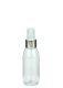 100 ml PET-Flasche transparent, Ø 41,9 mm, Sprühzerstäuber, Luxury-Ausführung natur/Metall