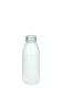100 ml R-PET-Flasche weiß, Ø 41,9 mm, Alu-Schraubkappe weiß