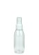 100 ml R-PET-Flasche transparent, Ø 41,9 mm, Sprühzerstäuber weiß