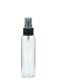 100 ml PET-Flasche transparent, Ø 37,1 mm, Sprühzerstäuber schwarz, geriffelt