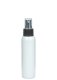 100 ml R-PET-Flasche weiß, Ø 37,1 mm, Sprühzerstäuber schwarz, geriffelt
