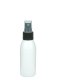 100 ml PET-Flasche weiß, Ø 41,9 mm, Sprühzerstäuber schwarz, geriffelt
