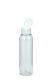 125 ml PET-Flasche transparent, Ø 39,5 mm, Klappverschluss, Softline matt weiß