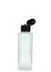125 ml PETG-Flasche transparent, Ø 41,5 mm, Klappverschluss schwarz