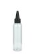 125 ml PET-Dosierflasche transparent, Ø 37,1 mm, Schraubkappe schwarz