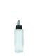 125 ml PETG-Dosierflasche transparent, Ø 41,5 mm, On/Off-Verschluss (schwarz/transparent)