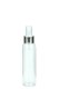 125 ml PET-Flasche transparent, Ø 39,5 mm, Sprühzerstäuber, Luxury-Ausführung natur/Metall