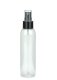 125 ml PET-Flasche transparent, Ø 39,5 mm, Sprühzerstäuber schwarz, glatt