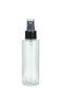 125 ml PETG-Flasche transparent, Ø 41,5 mm, Sprühzerstäuber schwarz, glatt