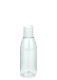 150 ml R-PET-Flasche transparent, Ø 46,2 mm, Disc-Top-Verschluss weiß