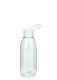 150 ml R-PET-Flasche transparent, Ø 46,2 mm, Klappverschluss weiß