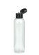 150 ml R-PET-Flasche transparent, Ø 42,2 mm, Klappverschluss schwarz