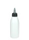150 ml PET-Dosierflasche weiß, Ø 46,2 mm, On/Off-Verschluss (schwarz/transparent)