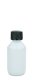 150 ml PET-Laborflasche KISI weiß, Ø 52,4 mm, Verschluss schwarz
